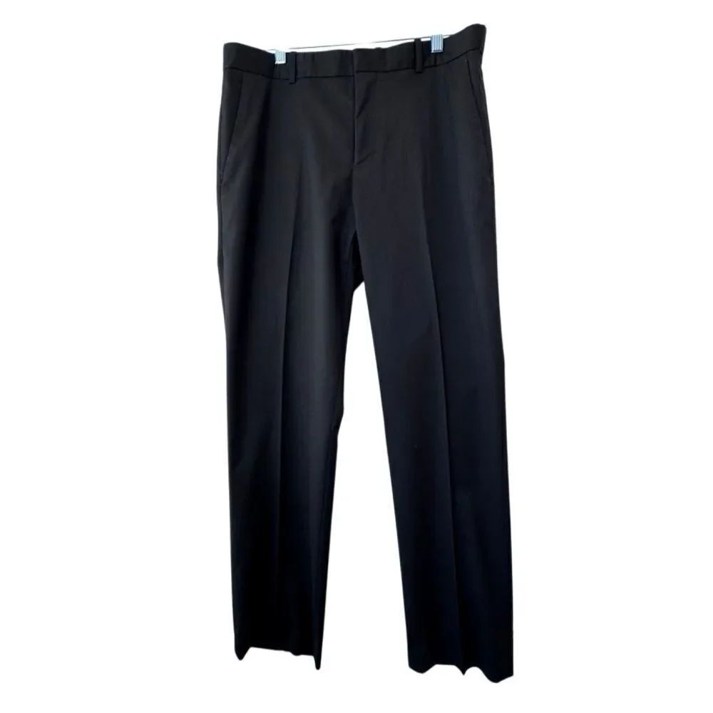 Perry Ellis Stretch Pants Black Dressy Trousers Casual Slacks SZ 32 x 30